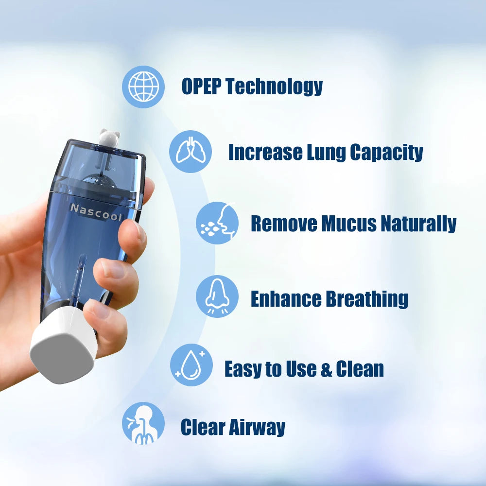 Mucus Removal Device Lung Expander Breathing Exercise Respiratory Muscle Trainer Phlegm Relief Clear Drug-Free OPEP Therapy